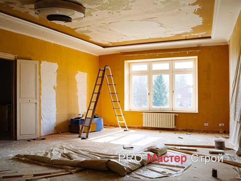 Установка и выравнивание потолочных конструкций